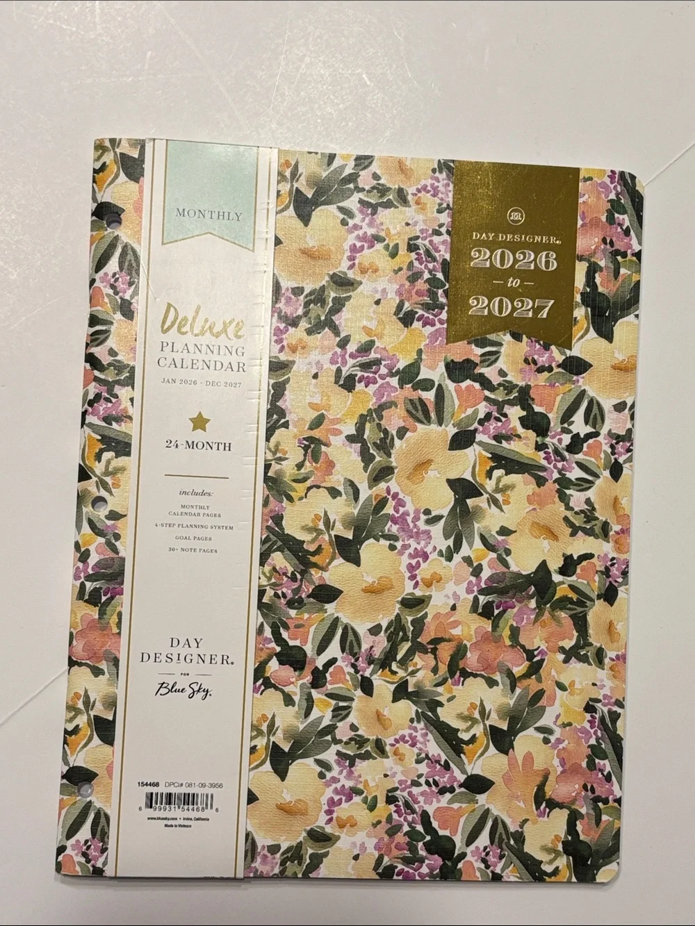 Blue Sky Day Designer 2026-2027 Monthly Deluxe Planner in Marjorie Floral Clear